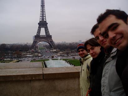 Artemis, Me, Gerasimos and Takis at the Trocadero (the Geeks in Paris picture)